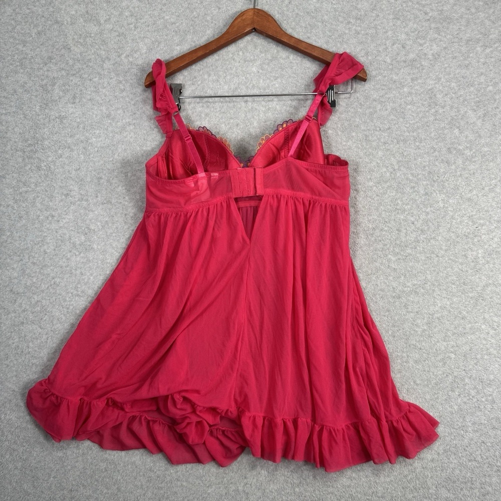 Cacique‎ NWT 2-Pc Babydoll Chemise Thong Set Plus Size 18/20 Floral Embroidery - Picture 5 of 16